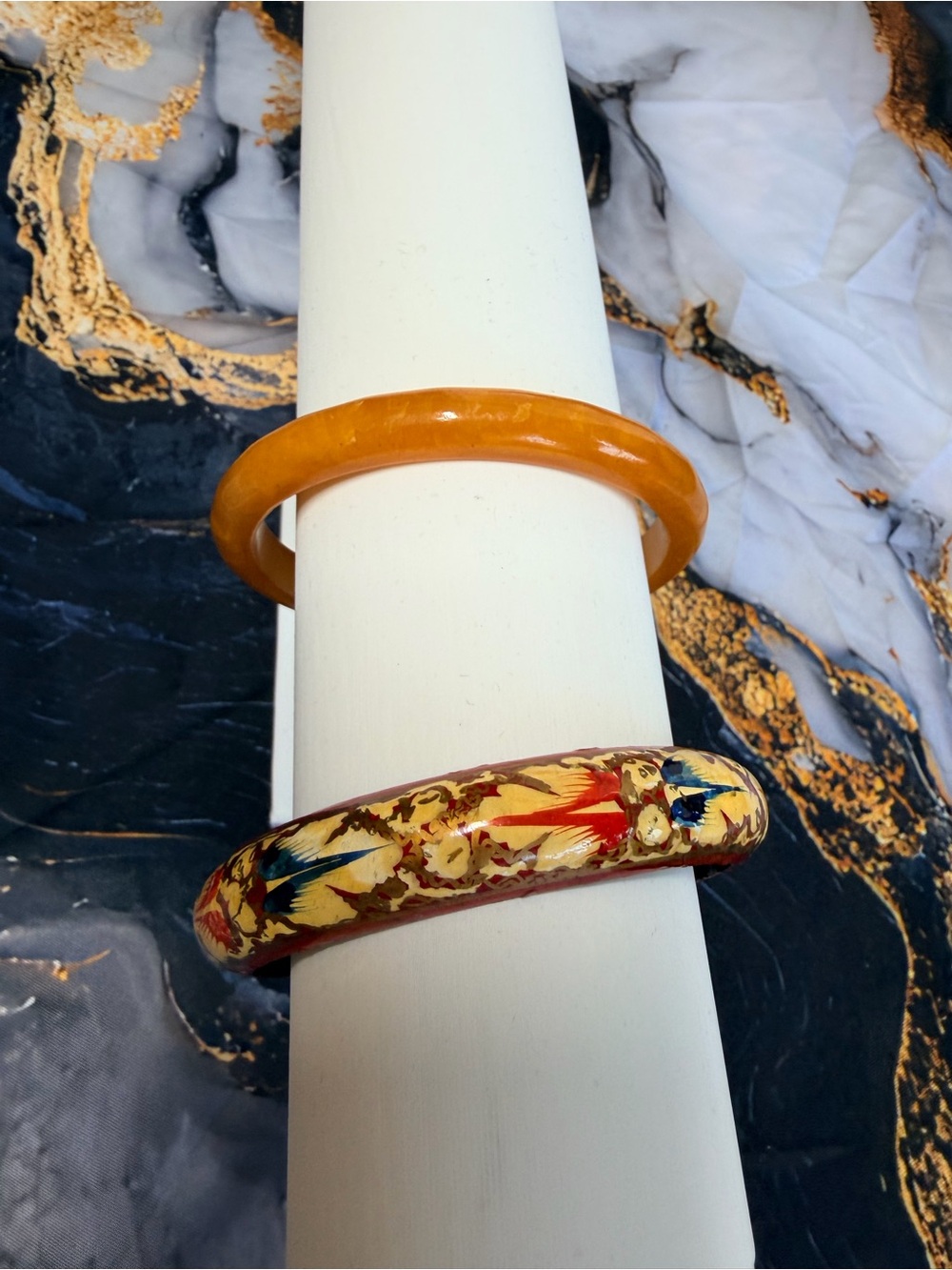 Vintage Kashmiri wooden bangle. bracelets - Picture 6 of 7